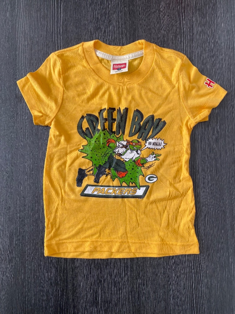 Homage Green Bay Packers Ninja Turtles Toddler T-Shirt Size 2 Yellow